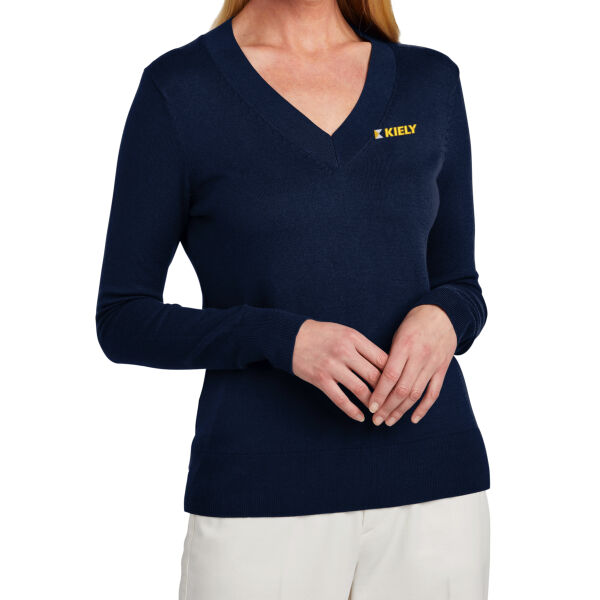  - Women's Cotton Stretch V Neck Sweater Thumbnail